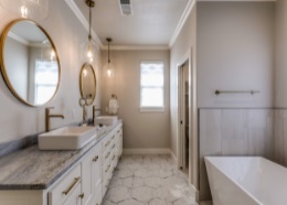 Renovated ensuite bathroom with modern shower and vanity