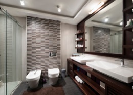 Toilet and fixtures being replaced during a bathroom renovation