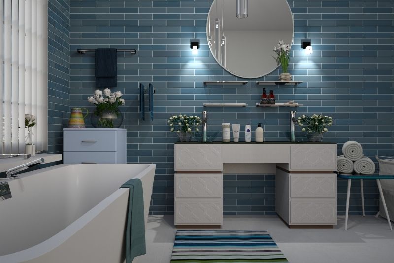 Modern bathroom renovation with clean lines and space-saving fixtures in a Hobart home