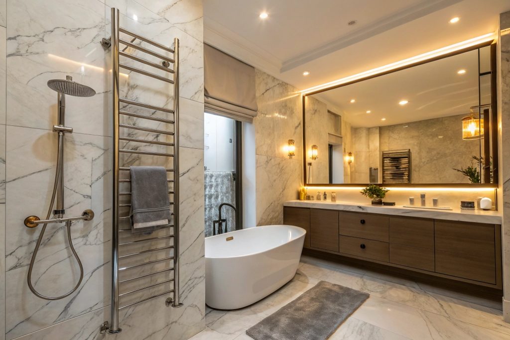 Completed ensuite renovation with luxury fixtures in Hobart