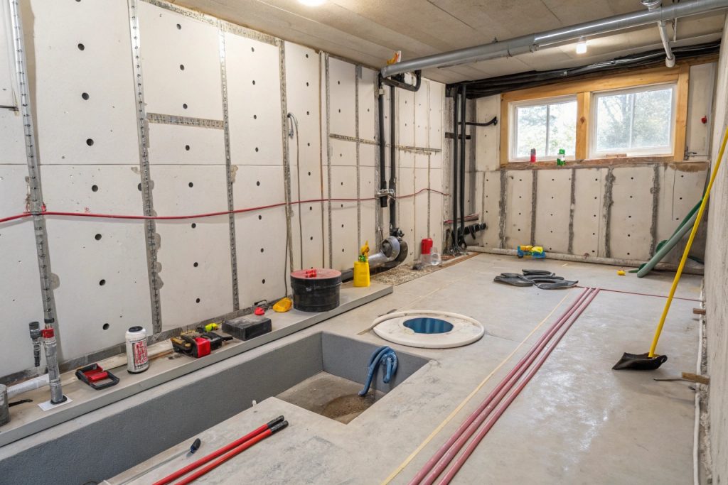 Bathroom renovation wet area waterproofing preparation Hobart