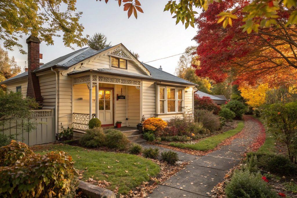 Heritage weatherboard cottage in a Hobart suburb